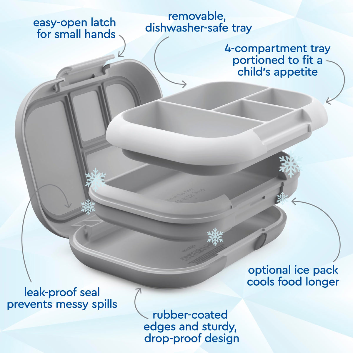 Bentgo Chill Kids microwave-safe tray simplifies quick reheats at home or school.