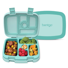 Bentgo Kids Bento 5-compartment lunch box keeps portions organized for school meals.