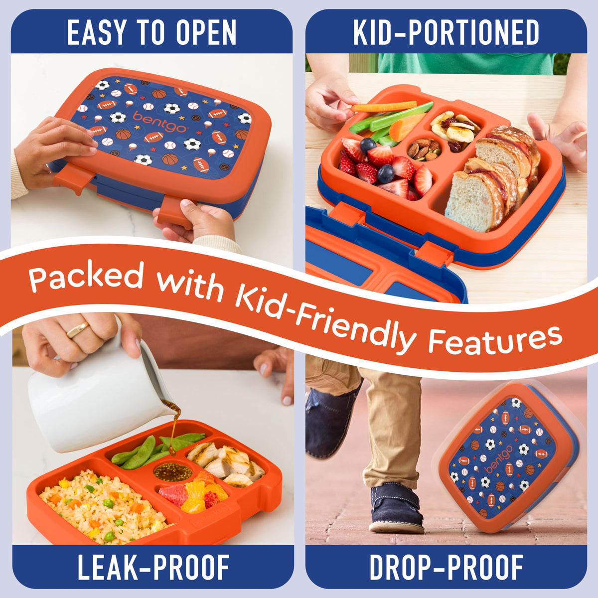 Bentgo Kids BPA-free materials ensure safe, reusable meals.