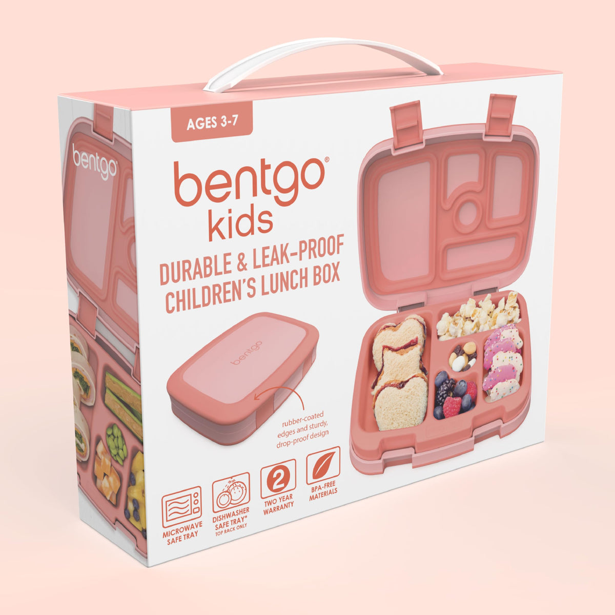 Bentgo Kids coral color adds a cheerful look to lunch
