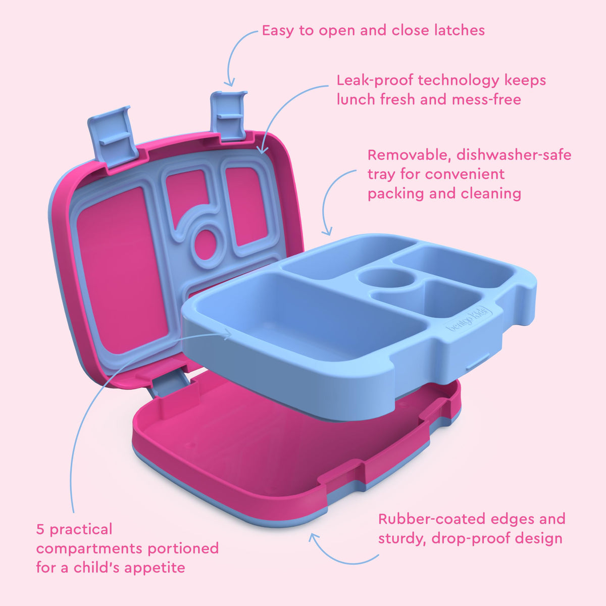 Bentgo Kids dishwasher-safe components for quick cleanup after lunch