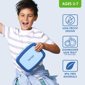 Drop-proof design with rubber-coated edges protects the lunch box during active play