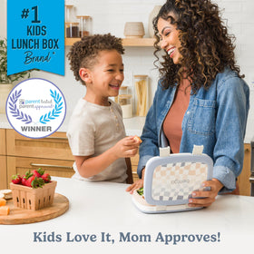 Bentgo Kids five-compartment-lunch-box keeps a balanced lunch neatly separated.