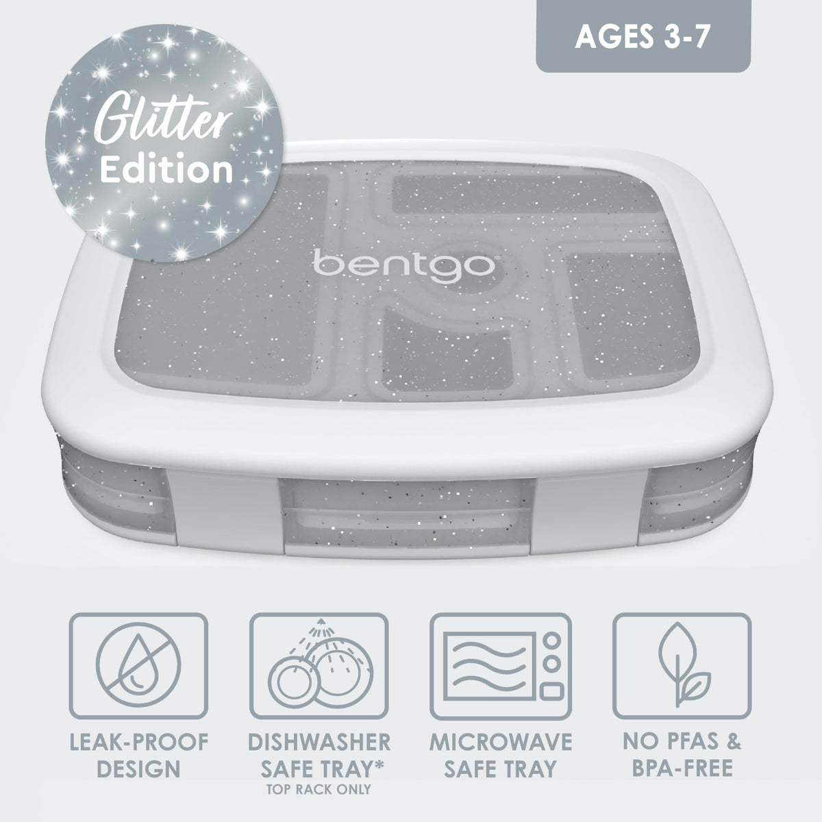 Bentgo Kids Glitter Edition durable edge protects during drops and play