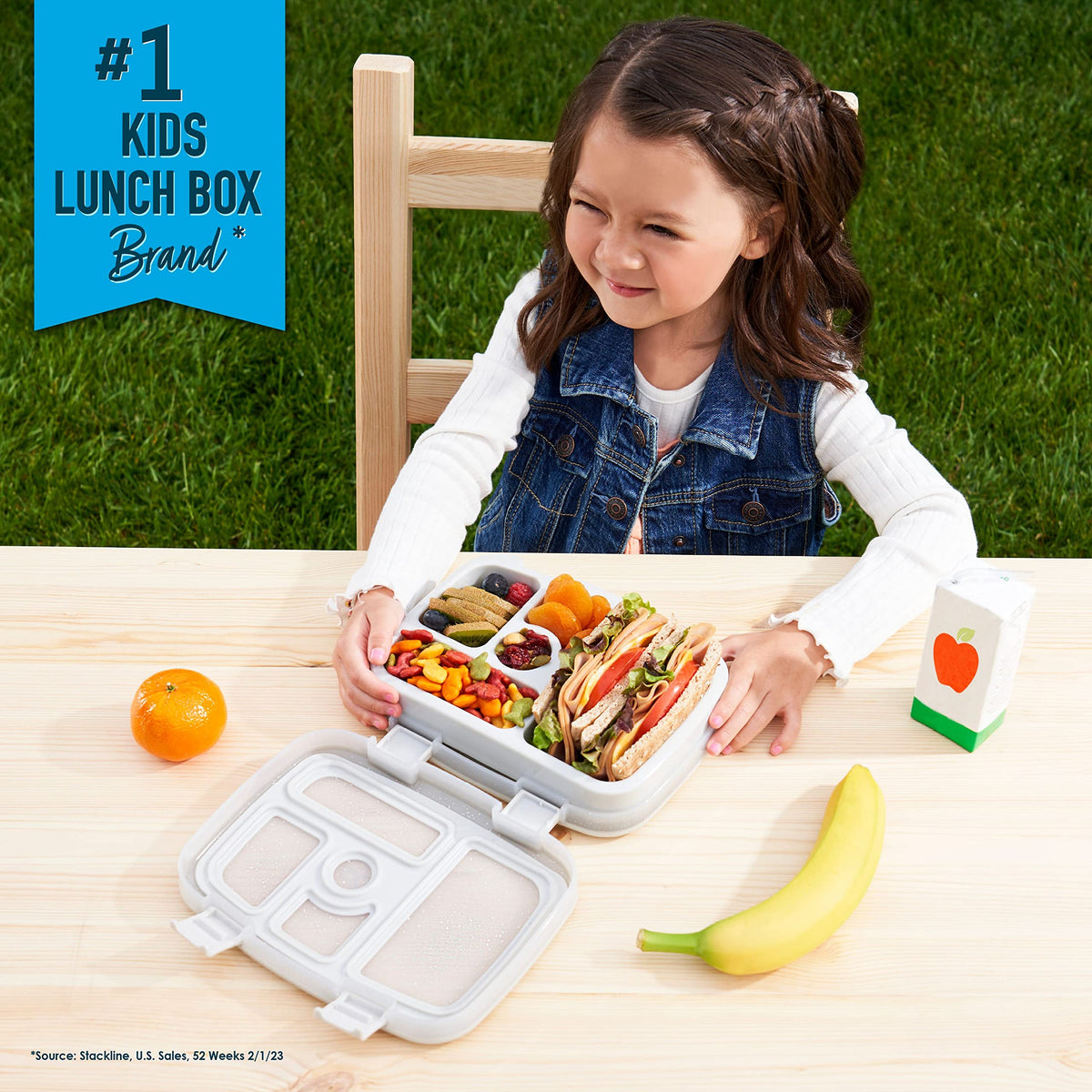 Bentgo Kids Glitter Edition lid showing two kid-friendly latches for easy opening