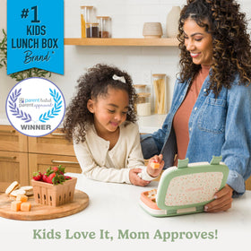 Bentgo Kids leak-proof lid close demonstrating mess-free lunch storage.