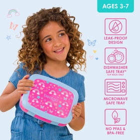 Bentgo Kids leak-proof lid secured to keep meals tidy during school transport