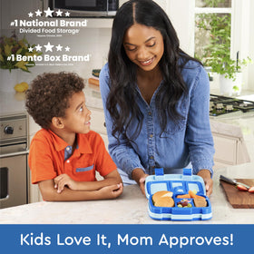 Bentgo Kids leak-proof lid shown closed, keeping meals fresh and mess-free