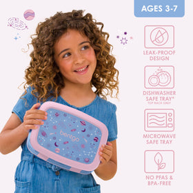 Bentgo Kids leak-proof lunchbox close-up demonstrates mess-free lids in action.