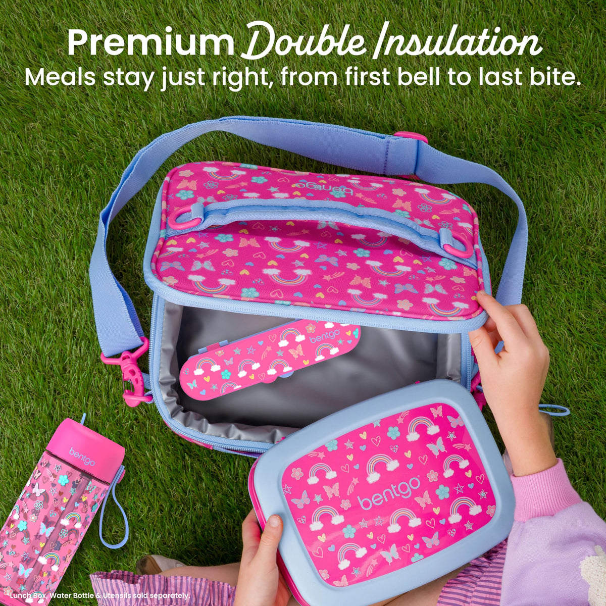 Bentgo Kids Lunch Bag adjustable-strap enables versatile, hands-free carrying.