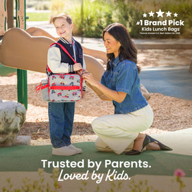 Bentgo Kids Lunch Bag adjustable strap for easy hands-free carrying.