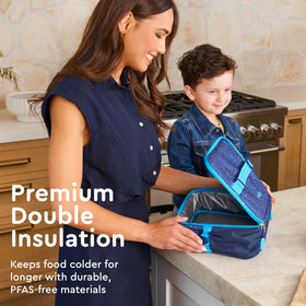 Bentgo Kids Lunch Bag adjustable-strap offers comfortable, hands-free carrying.