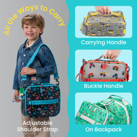 Bentgo Kids Lunch Bag buckle and D-ring enable backpack attachment