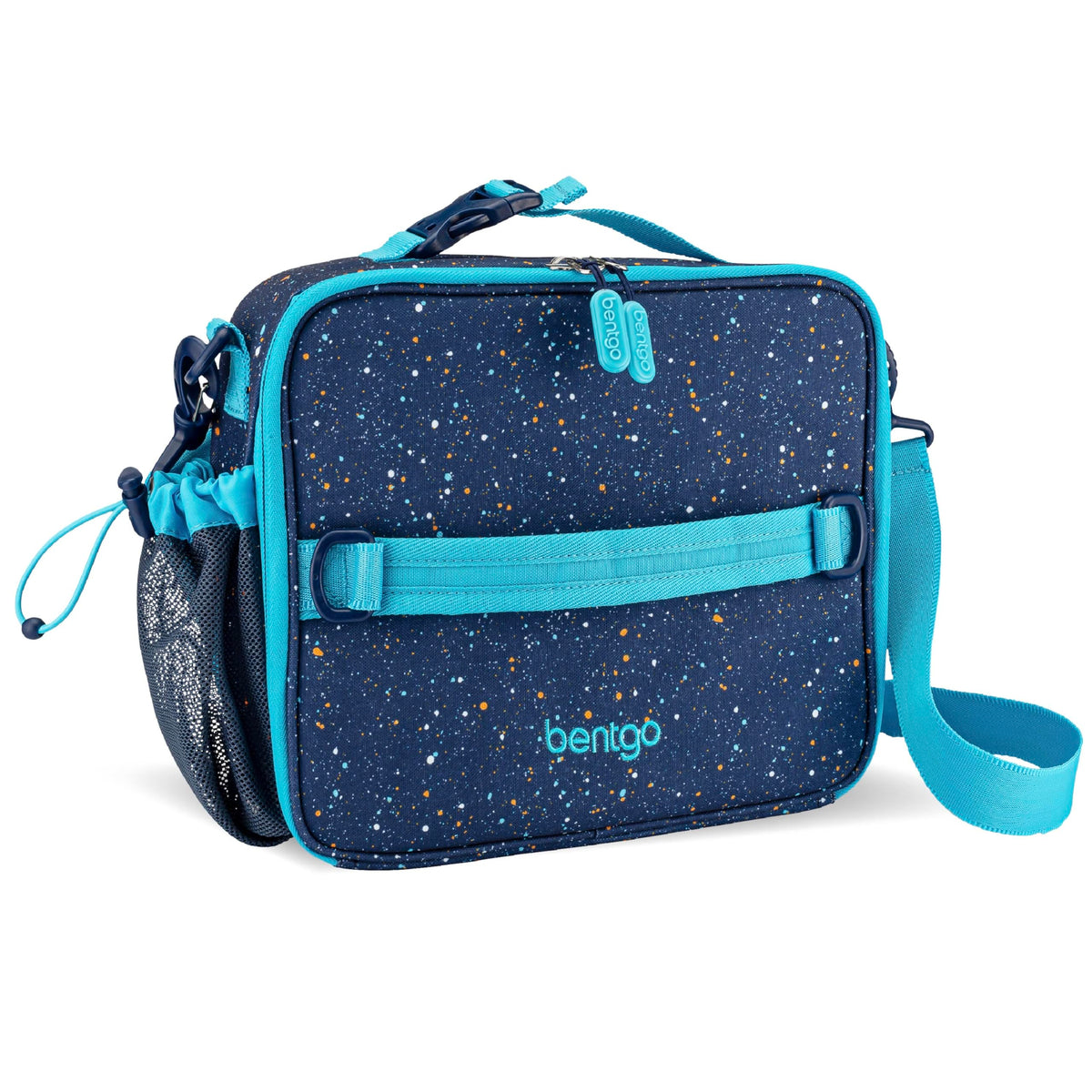 Bentgo Kids Lunch Bag confetti abyss blue ready for school meals and snacks.