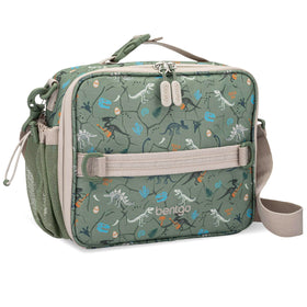 Bentgo Kids lunch bag front view with dino fossils, ideal for keeping meals organized.