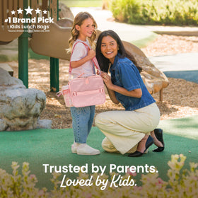 Bentgo Kids lunch bag double insulated thermal compartment keeps snacks organized.