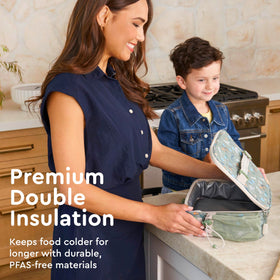 Bentgo Kids insulated interior demonstrates double insulation for fresh meals on the go.