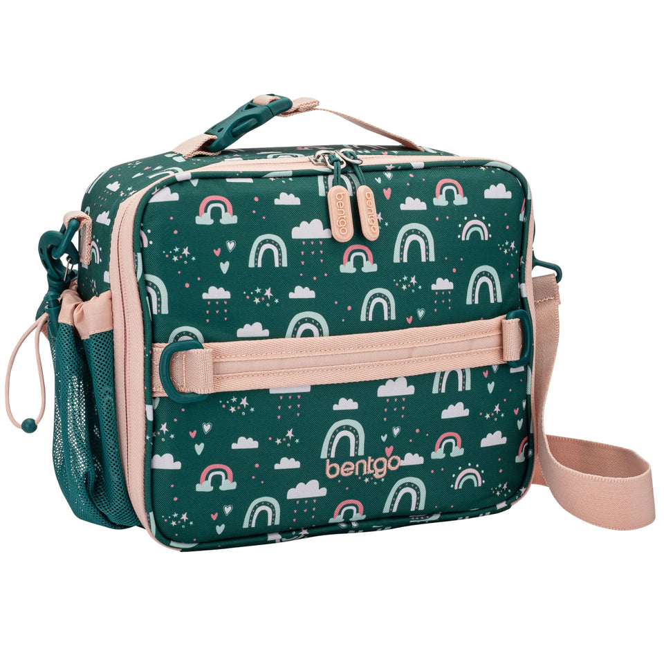 Bentgo Kids Lunch Bag Green Rainbow with double insulation for fresher meals on the go