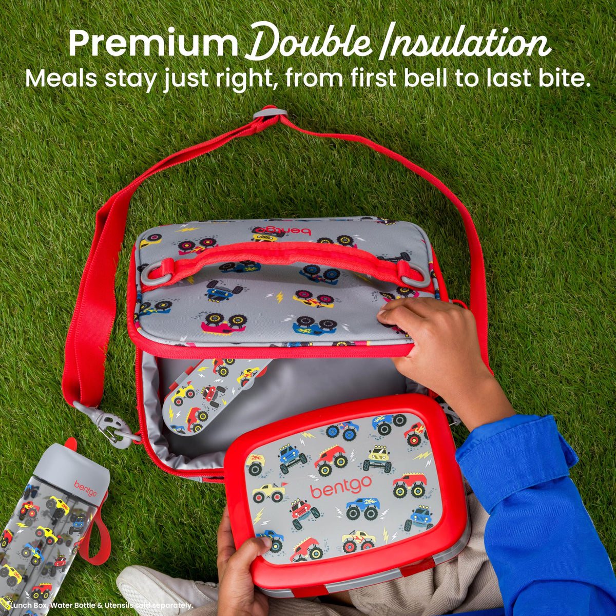 Bentgo Kids Lunch Bag insulated compartment keeps items organized and cool.