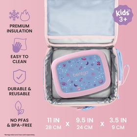 Bentgo Kids Lunch Bag insulated compartment keeps foods fresh during transit.