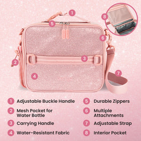 Bentgo Kids lunch bag internal pocket and bottle storage.