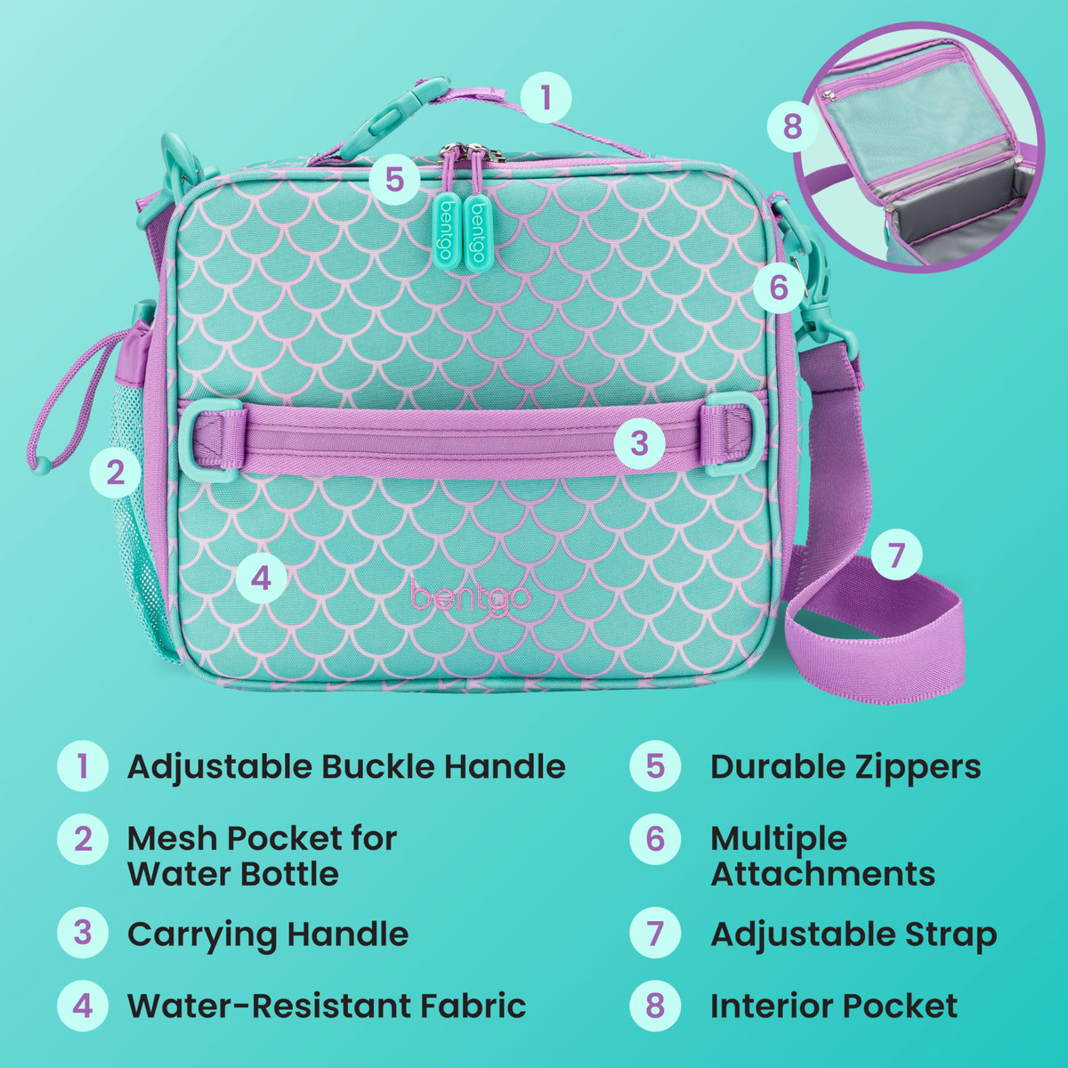 Bentgo lunch bag fits lunch box and extra snacks