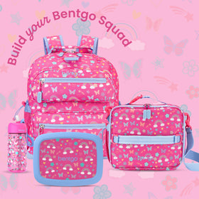 Bentgo Kids Lunch Bag includes multiple pockets for utensils and bottle.