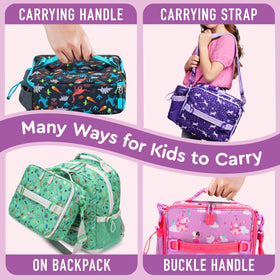 Bentgo Kids lunch bag padded thermal compartment helps maintain temperature for meals.