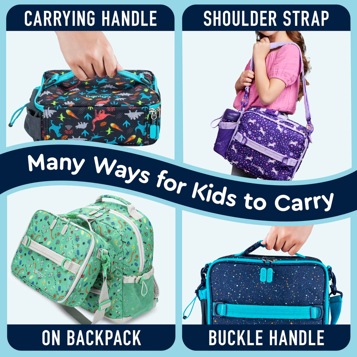 Bentgo Kids Lunch Bag padded-thermal-compartment preserves meal temperature.