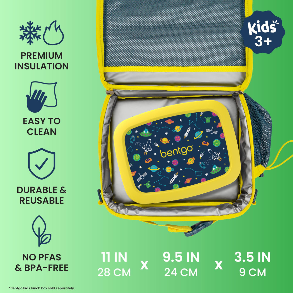 Bentgo bag's padded thermal compartment keeps snacks at the right temperature.