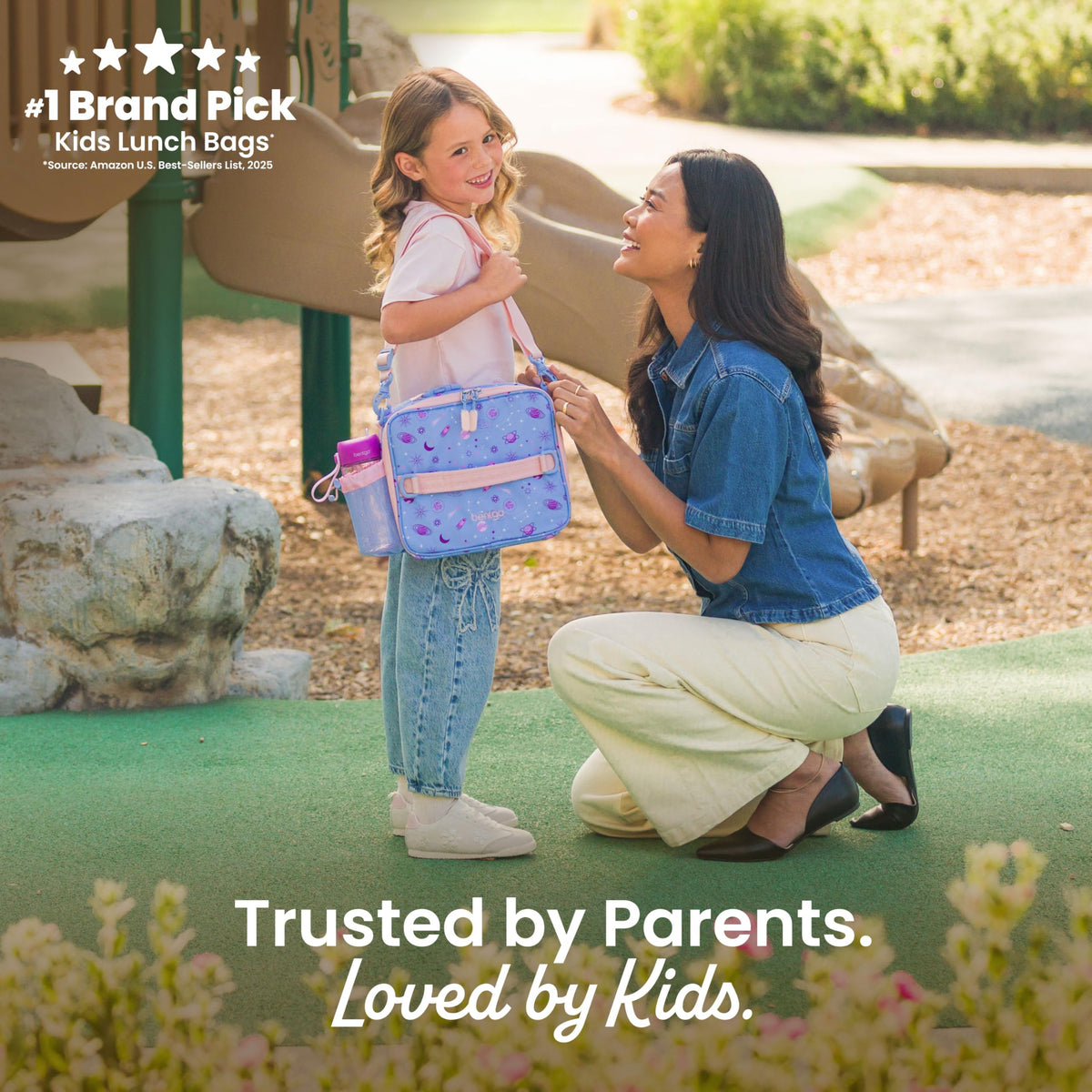 Bentgo Kids Lunch Bag side view highlights compact, lightweight design for kids.