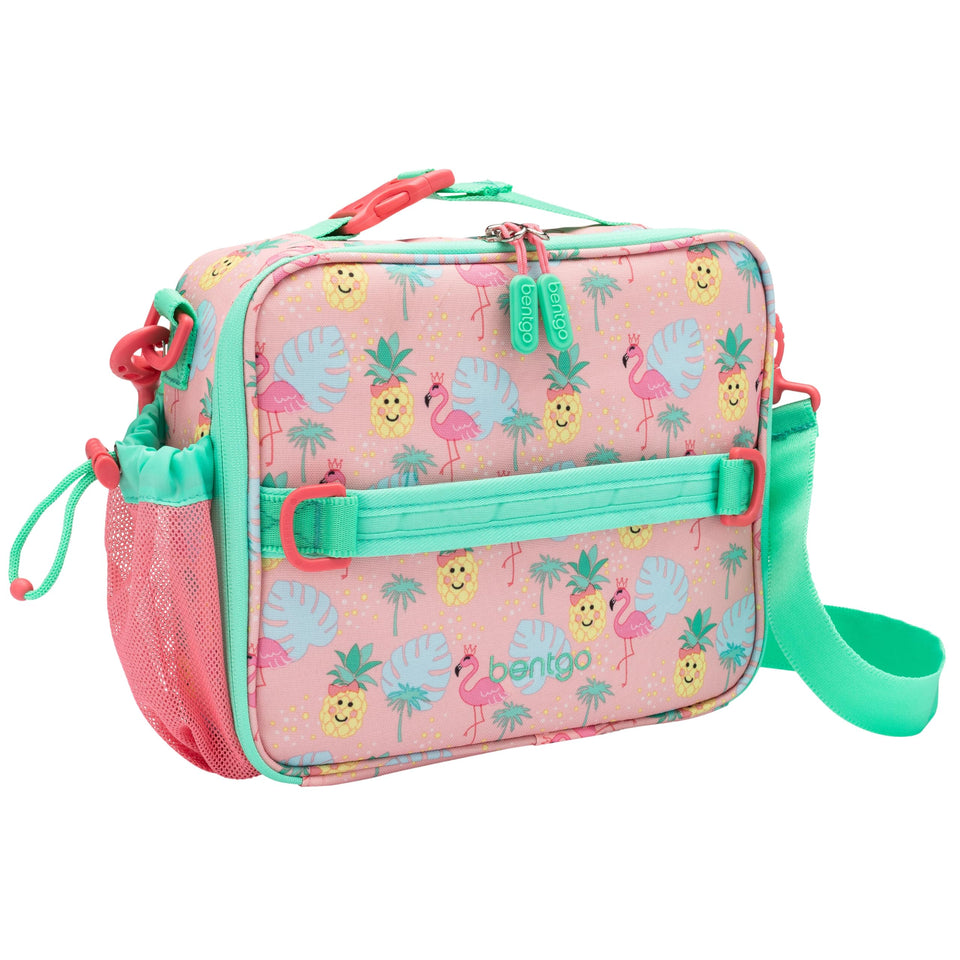 Bentgo Kids Lunch Bag tropical double-insulation keeps meals fresh on the go.