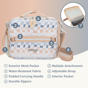 Bentgo Kids Lunch Bag water-resistant fabric protects contents during daily use.