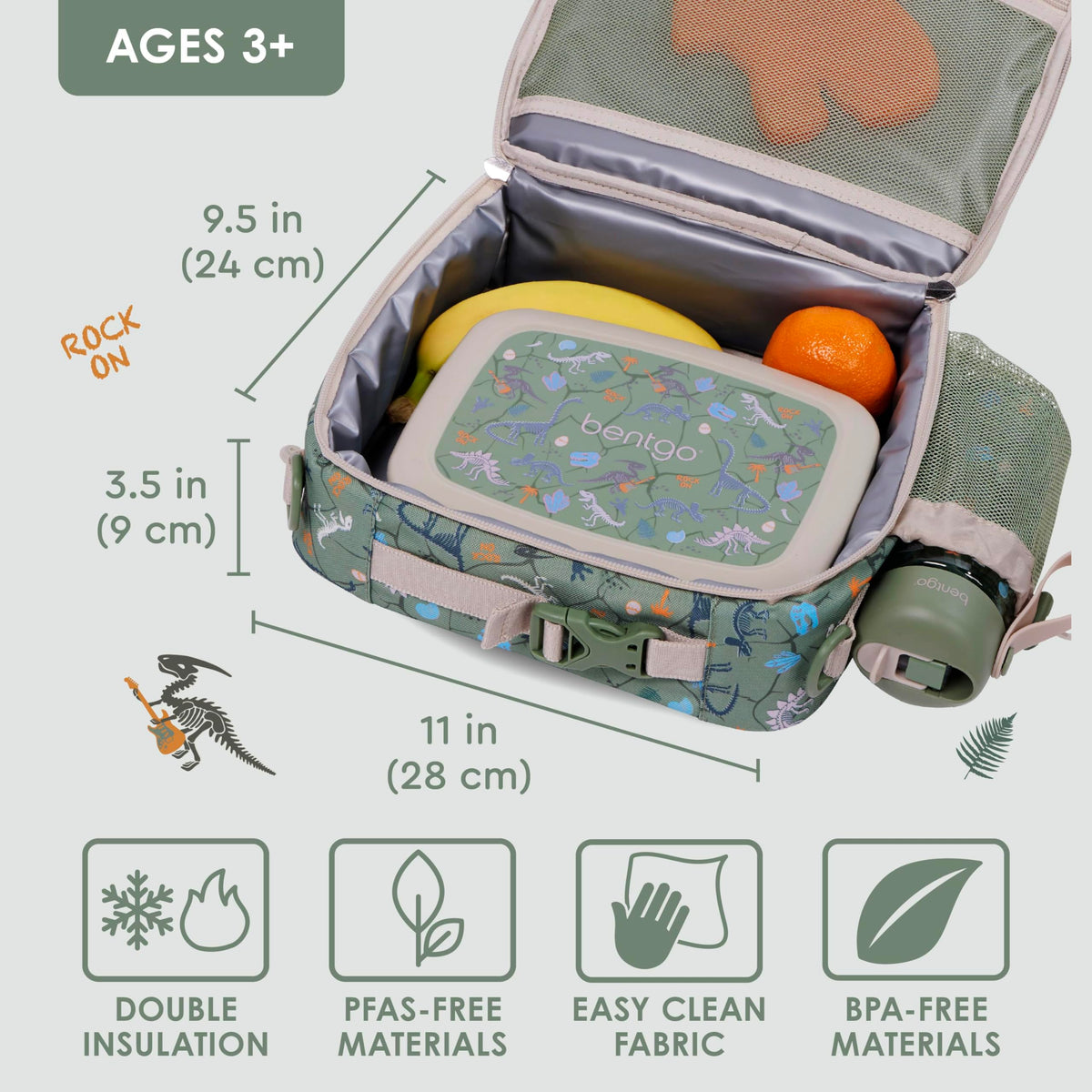 Bentgo Kids water-resistant fabric keeps cleanup quick after school and activities.