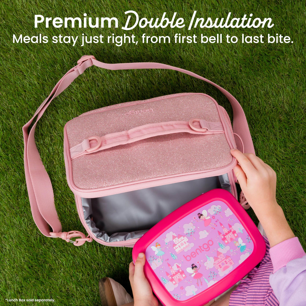 Bentgo Kids lunch bag water resistant fabric protects contents.