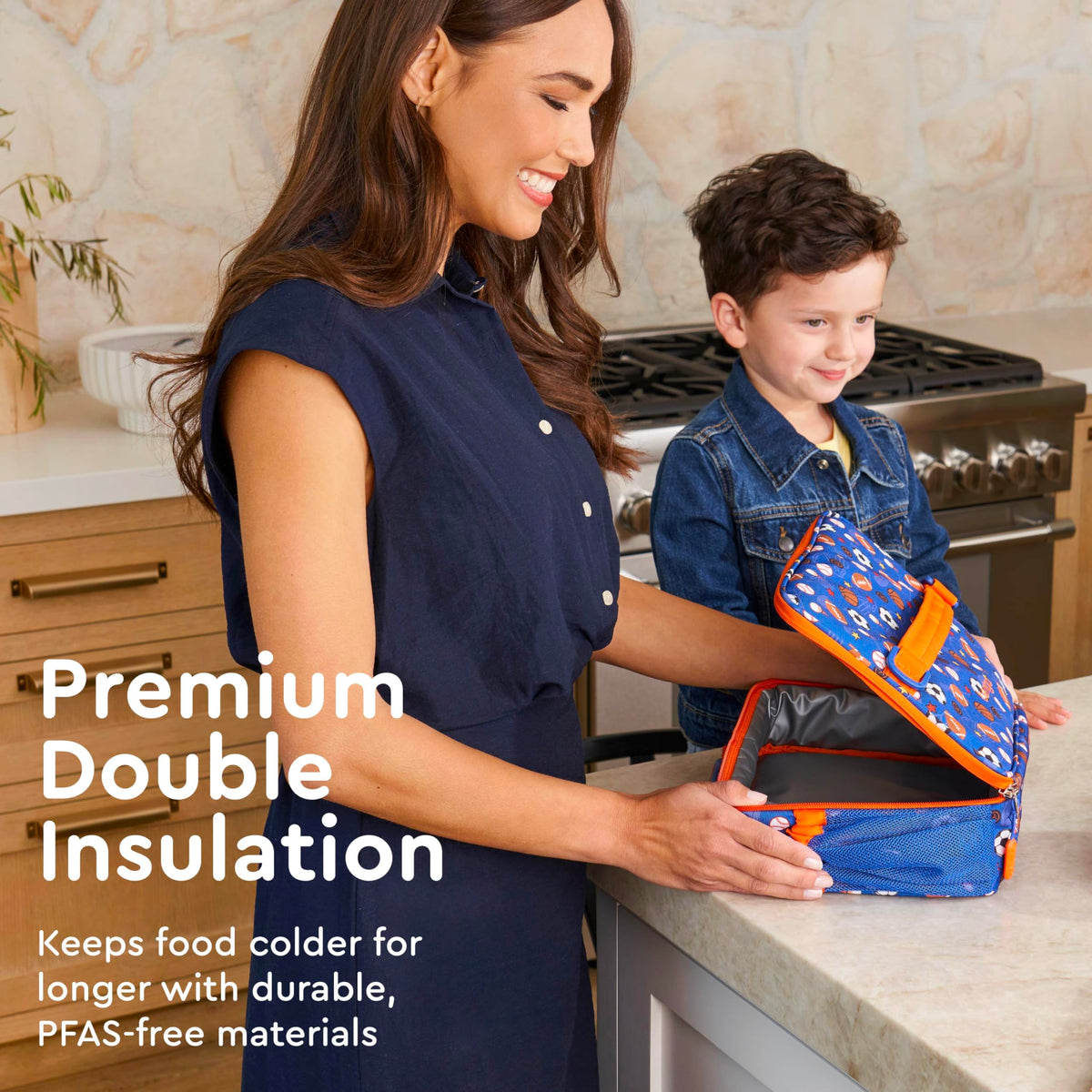 Bentgo Kids Lunch Bag shows water resistant fabric for worry-free school days
