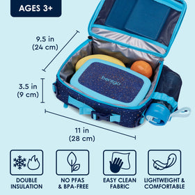 Bentgo Kids Lunch Bag water-resistant-fabric protects contents during trips.