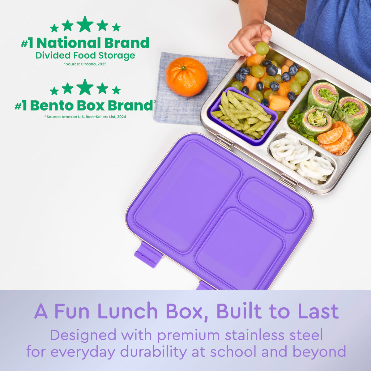 Bentgo Kids silicone container bonus provides extra space for snacks and treats.
