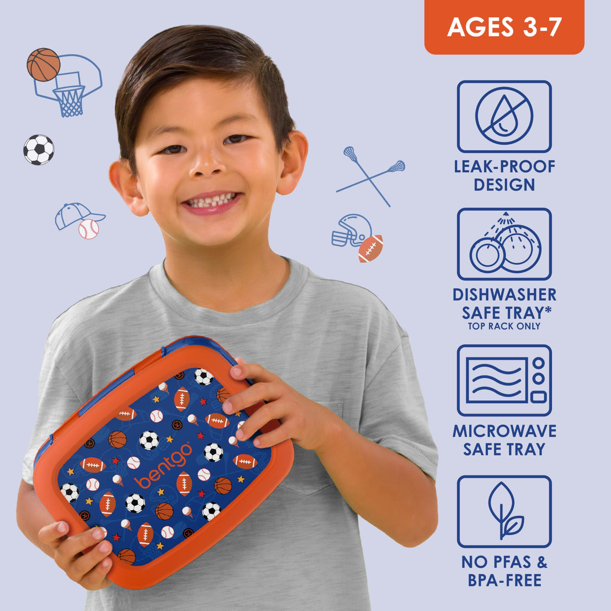 Bentgo Kids microwave and dishwasher-safe tray makes cleanup quick.