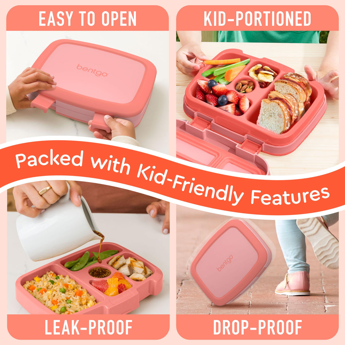 Bentgo Kids microwave-safe removable tray allows quick reheating
