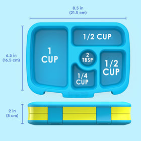 Bentgo Kids portion-friendly design supports ages 3 to 7 with ideal meal sizes.