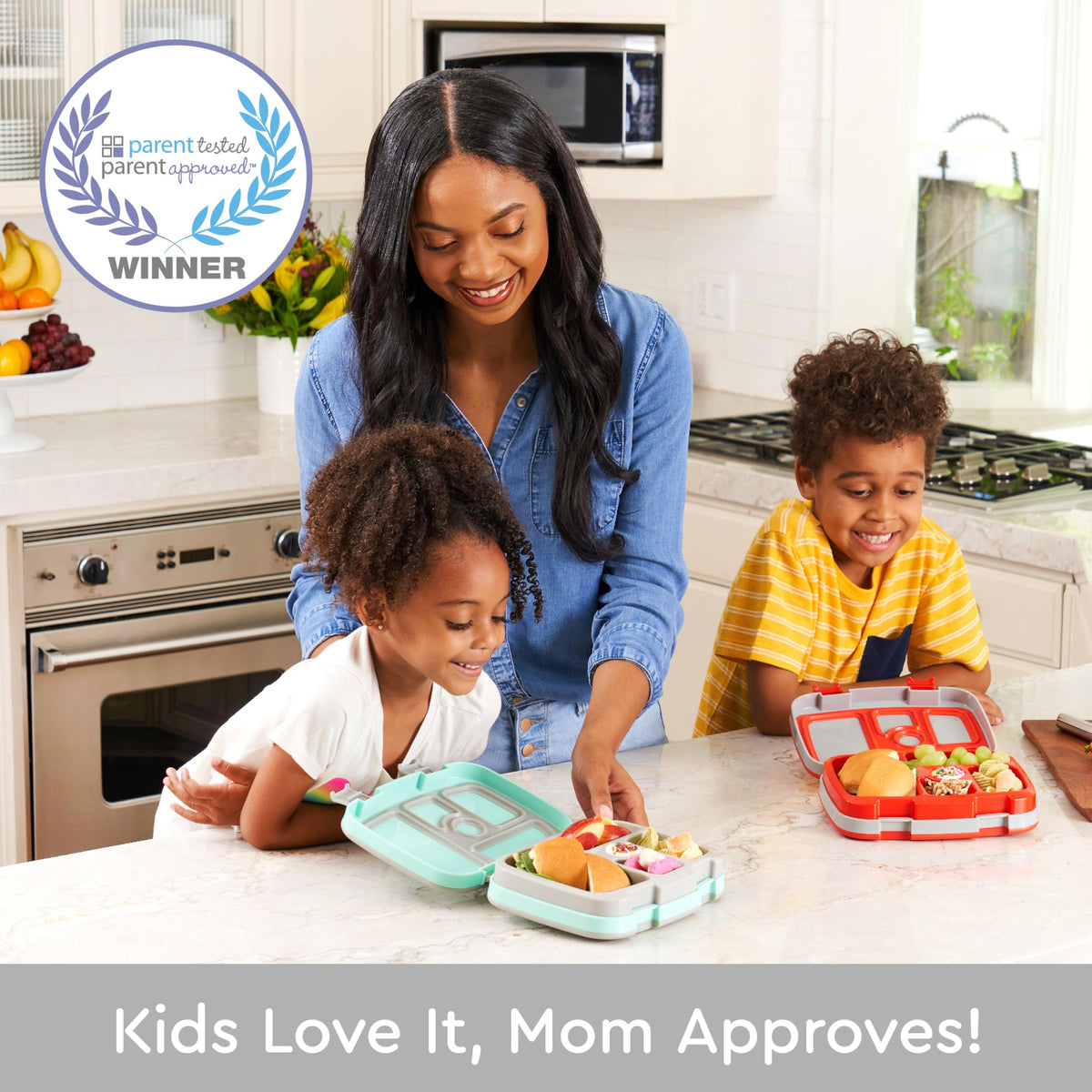 Bentgo Kids Prints 5-compartment design helps balance portions for growing appetites during school.