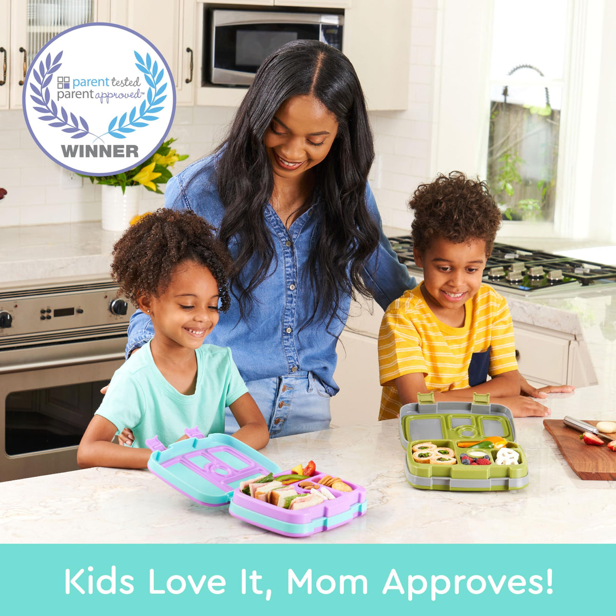 Bentgo Kids Prints five-compartment layout supports portion control for busy school days.