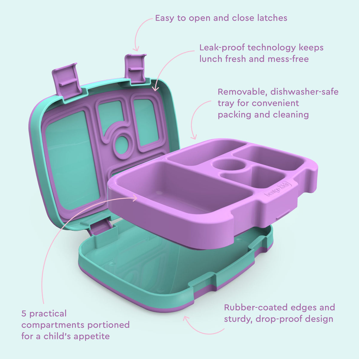 Bentgo Kids Prints BPA-free materials ensure safe, durable lunch options for kids.