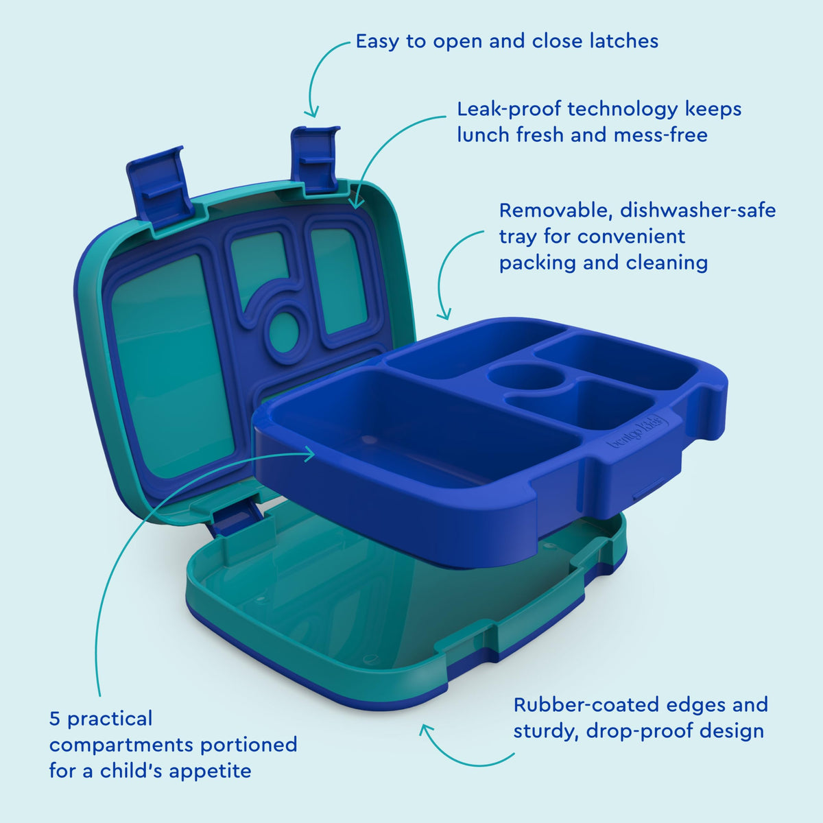 Bentgo Kids Prints BPA-free materials ensure safe, reusable lunch options