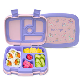 Bentgo Kids Prints Carousel Unicorns lunch box with leak-proof design for mess-free meals
