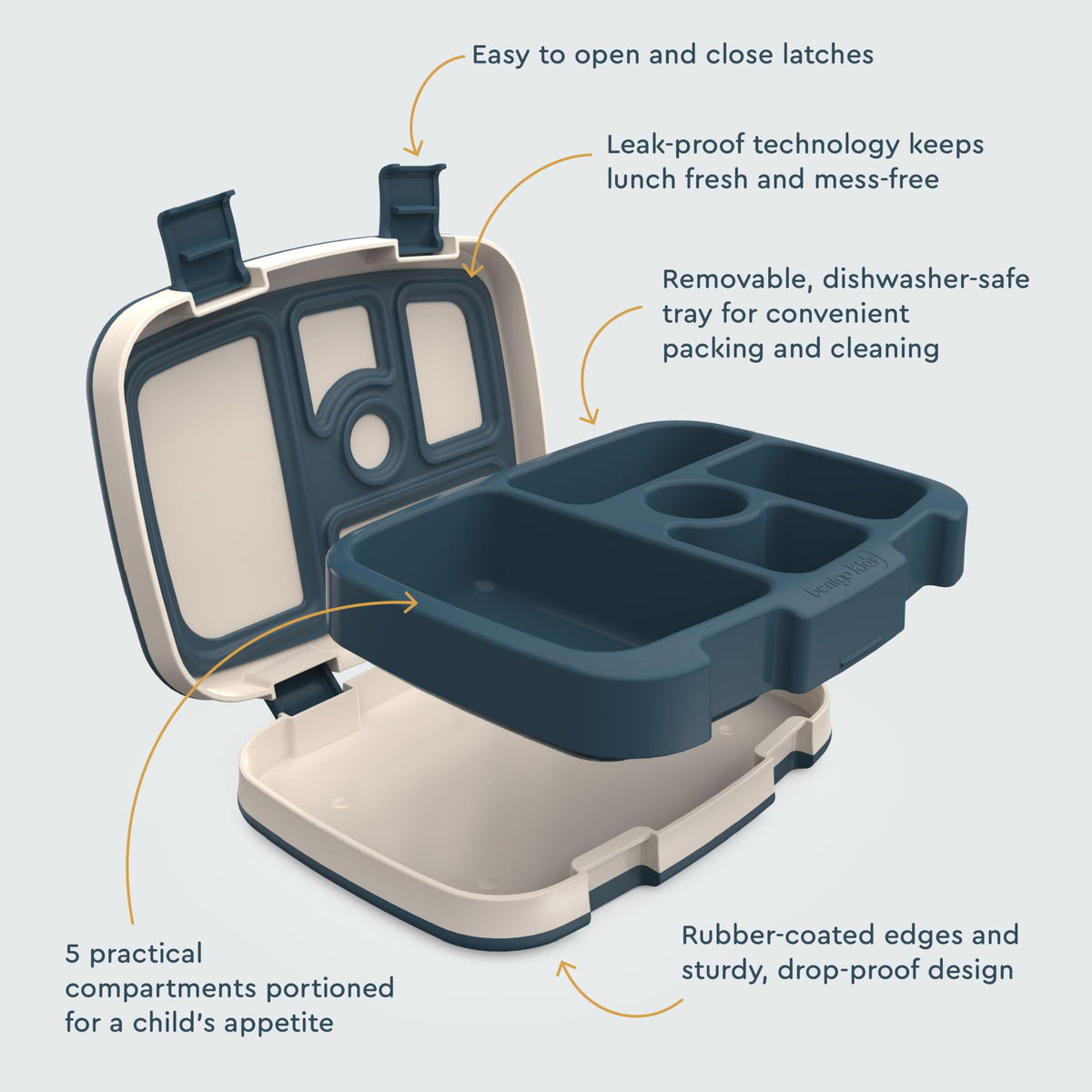 Bentgo Kids Prints dishwasher-safe design simplifies cleanup after school meals.