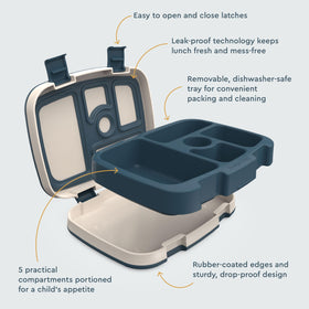 Bentgo Kids Prints dishwasher-safe design simplifies cleanup after school meals.