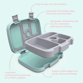Bentgo Kids Prints dishwasher-safe outer shell simplifies cleanup after school meals.