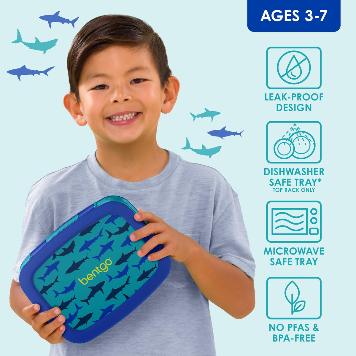 Bentgo Kids Prints drop-proof construction protects meals during active days